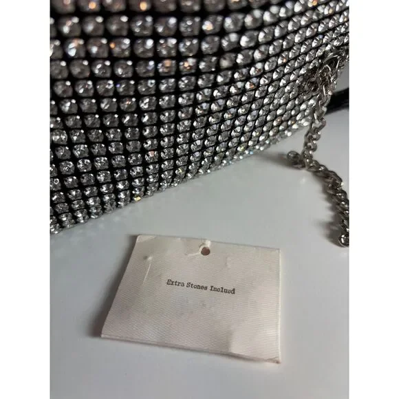 Sondra Roberts "Scarlet Grace" black evening rhinestone clutch/ shoulder bag. - Picture 7 of 7